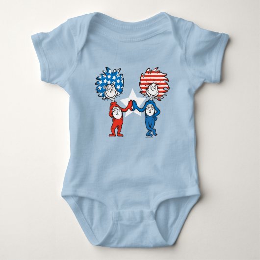 Dr. Seuss | Ding One Thing Two Patriotic Graphic Romper (Voorkant)