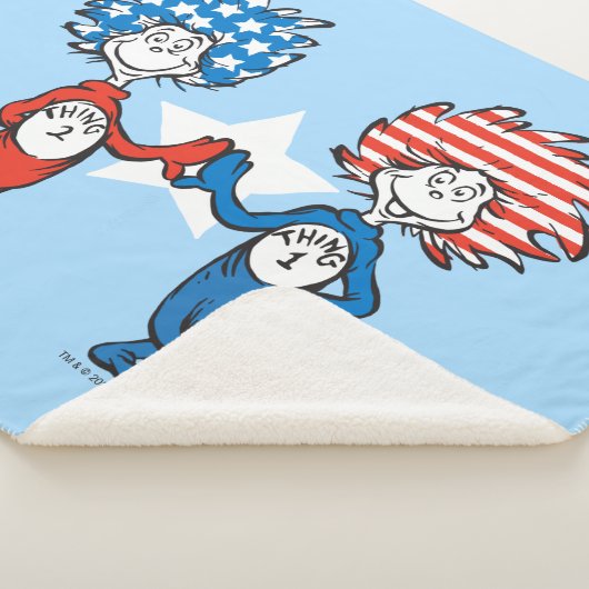 Dr. Seuss | Ding One Thing Two Patriotic Graphic Sherpa Deken (3/4)