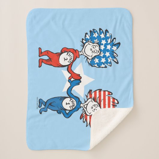 Dr. Seuss | Ding One Thing Two Patriotic Graphic Sherpa Deken (Voorkant)