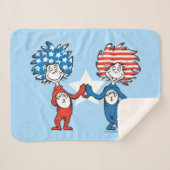Dr. Seuss | Ding One Thing Two Patriotic Graphic Sherpa Deken (Voorkant (horizontaal))