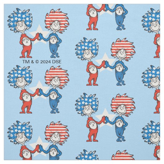 Dr. Seuss | Ding One Thing Two Patriotic Graphic Stof (Swatch)