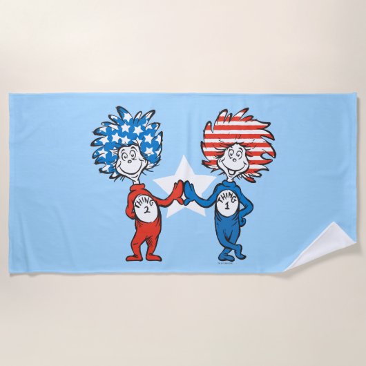 Dr. Seuss | Ding One Thing Two Patriotic Graphic Strandlaken (Voorkant)