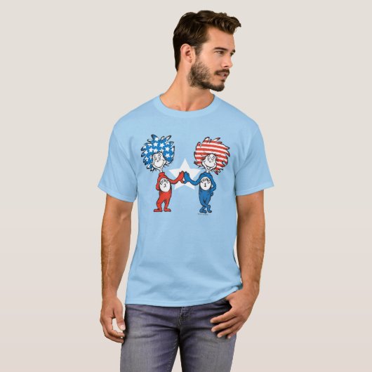 Dr. Seuss | Ding One Thing Two Patriotic Graphic T-shirt (Voorkant volledig)