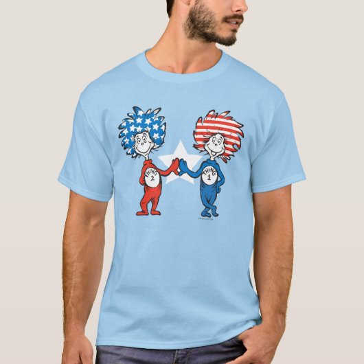 Dr. Seuss | Ding One Thing Two Patriotic Graphic T-shirt (Voorkant)