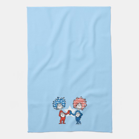 Dr. Seuss | Ding One Thing Two Patriotic Graphic Theedoek (Verticaal)