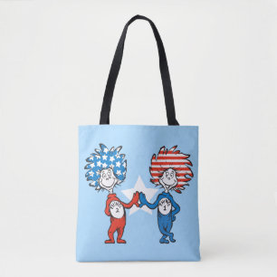 Dr. Seuss Ding One Thing Two Patriotic Graphic Tote Bag