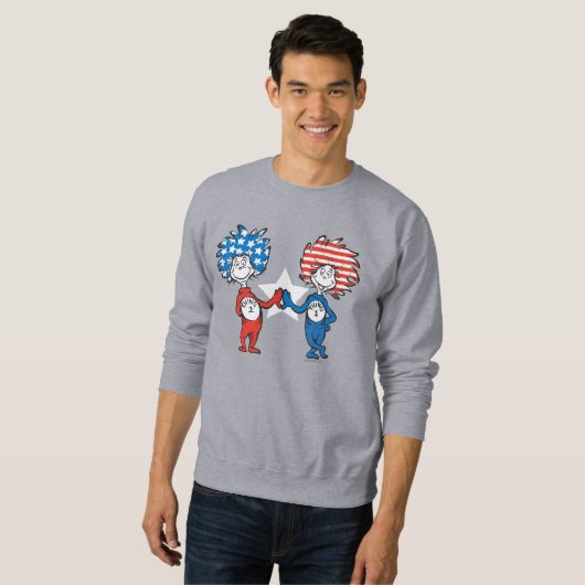 Dr. Seuss | Ding One Thing Two Patriotic Graphic Trui (Voorkant volledig)