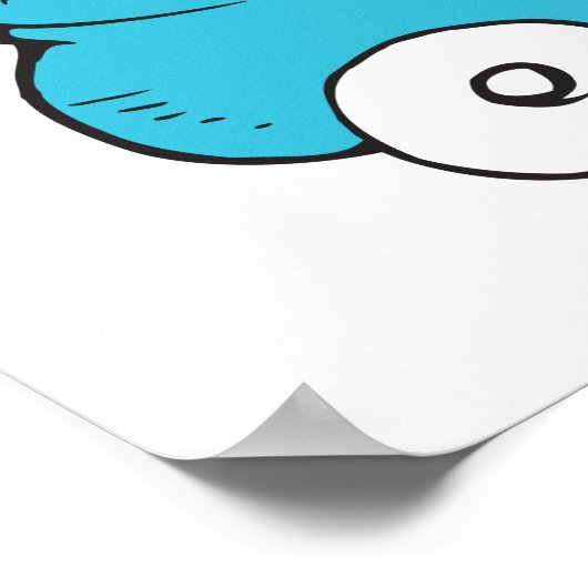 Dr. Seuss | Eén vis - Baby shower Poster (Hoek)