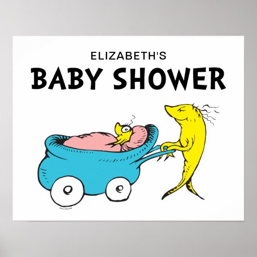 Dr. Seuss | Eén vis - Baby shower Poster (Voorkant)