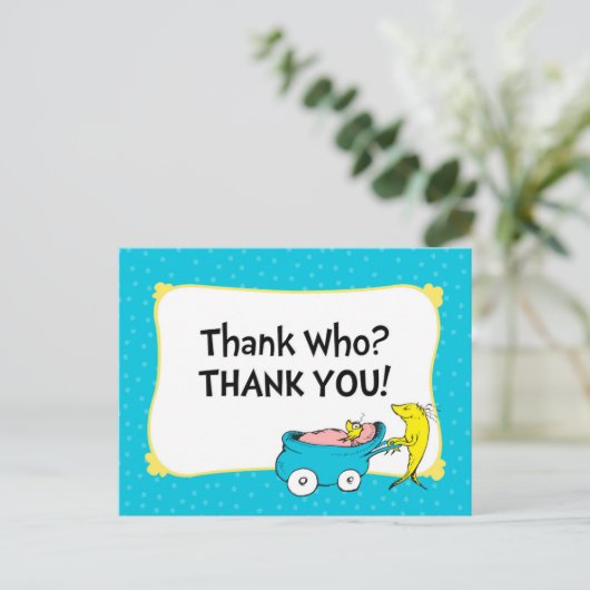 Dr. Seuss | Eén vis - Bedankkaart jongensbabyfeest Briefkaart (Staand voorkant)