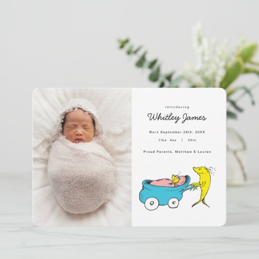 Dr. Seuss | Een vis - jongen geboorte aankondiging (Staand voorkant)