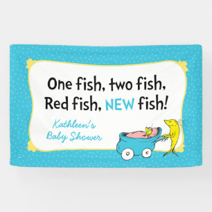 Dr. Seuss   Eén Vis - Jongens Baby Borrel Vlaggetj Spandoek