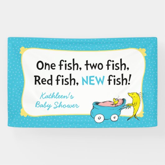 Dr. Seuss | Eén Vis - Jongens Baby Shower Spandoek (Horizontaal)