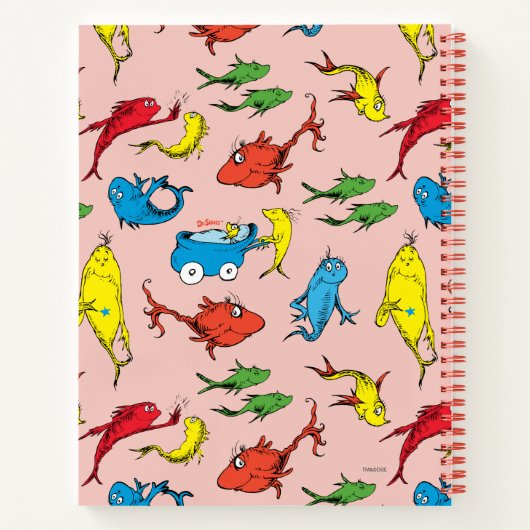 Dr. Seuss | Één Vis Twee Vis Patroon Tekening Notitieboek (Achterkant)