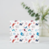 Dr. Seuss | één vis twee vis ster patroon Briefkaart (Staand voorkant)