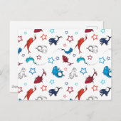 Dr. Seuss | één vis twee vis ster patroon Briefkaart (Voorkant / Achterkant)