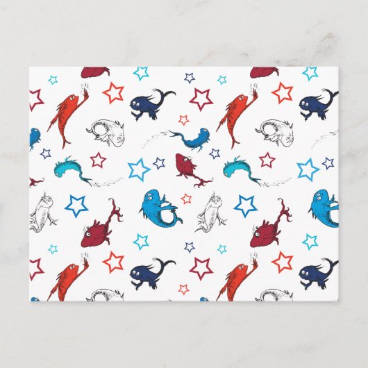 Dr. Seuss | één vis twee vis ster patroon Briefkaart (Voorkant)
