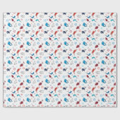 Dr. Seuss | één vis twee vis ster patroon Cadeaupapier (Vlak)