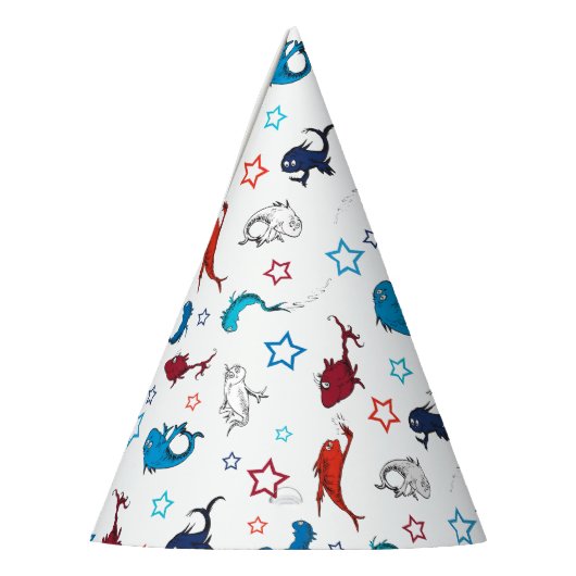 Dr. Seuss | één vis twee vis ster patroon Feesthoedjes (Links)
