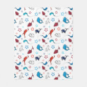 Dr. Seuss | één vis twee vis ster patroon Fleece Deken (Voorkant)