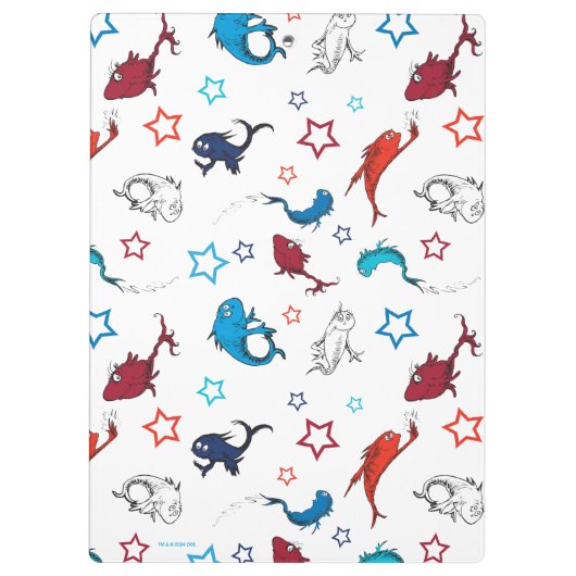 Dr. Seuss | één vis twee vis ster patroon Klembord (Achterkant)