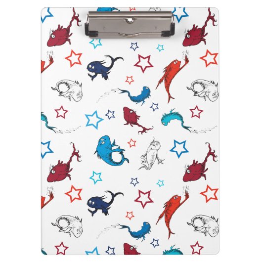 Dr. Seuss | één vis twee vis ster patroon Klembord (Voorkant)