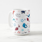 Dr. Seuss | één vis twee vis ster patroon Koffiemok (Voorkant links)