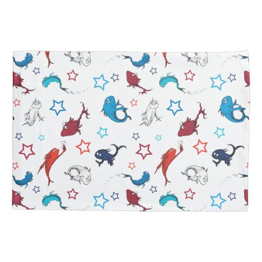 Dr. Seuss | één vis twee vis ster patroon Kussensloop (Achterkant-Links)