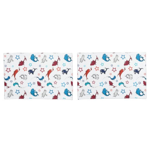 Dr. Seuss | één vis twee vis ster patroon Kussensloop (Voorkant-Set)