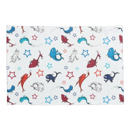 Dr. Seuss | één vis twee vis ster patroon Kussensloop (Achterkant-Rechts)