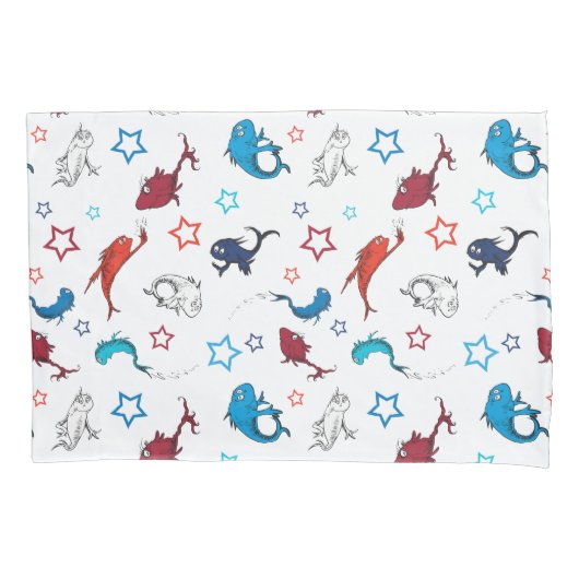 Dr. Seuss | één vis twee vis ster patroon Kussensloop (Voorkant-Links)