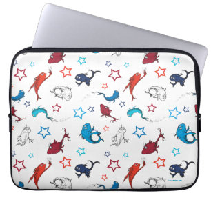 Dr. Seuss één vis twee vis ster patroon Laptop Sleeve