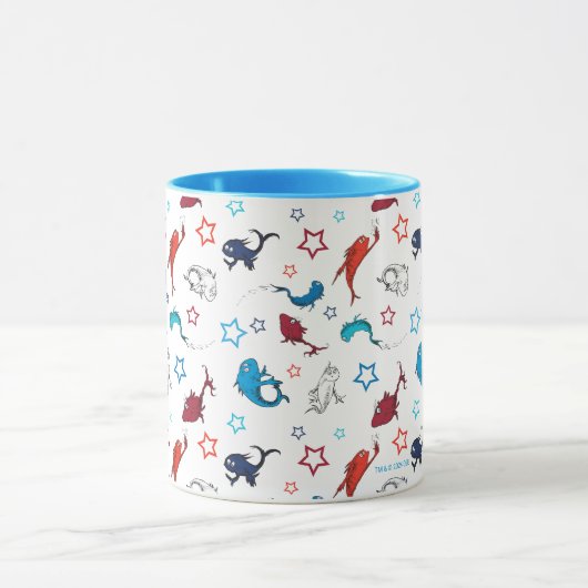 Dr. Seuss | één vis twee vis ster patroon Mok (Midden)