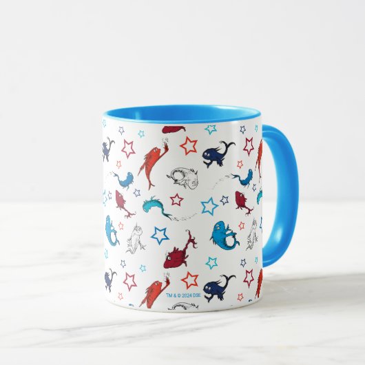 Dr. Seuss | één vis twee vis ster patroon Mok (Voorkant rechts)