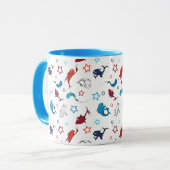 Dr. Seuss | één vis twee vis ster patroon Mok (Voorkant links)