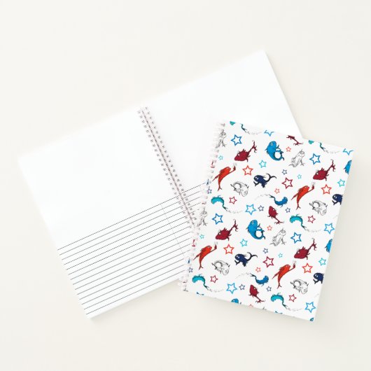 Dr. Seuss | één vis twee vis ster patroon Notitieboek (Binnen)