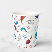 Dr. Seuss | één vis twee vis ster patroon Papieren Bekers (Voorkant)