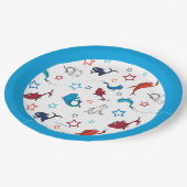 Dr. Seuss | één vis twee vis ster patroon Papieren Bordje (Gekanteld)