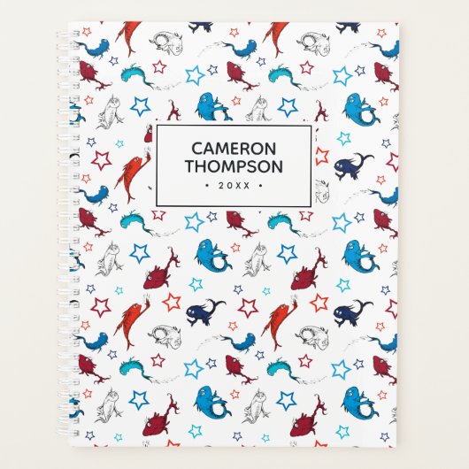 Dr. Seuss | één vis twee vis ster patroon Planner (Voorkant)