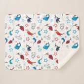 Dr. Seuss | één vis twee vis ster patroon Sherpa Deken (Voorkant (horizontaal))