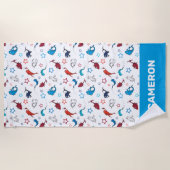 Dr. Seuss | één vis twee vis ster patroon Strandlaken (Voorkant)