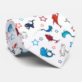 Dr. Seuss | één vis twee vis ster patroon Stropdas (Opgerold)