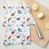 Dr. Seuss | één vis twee vis ster patroon Theedoek (Quarter Fold)