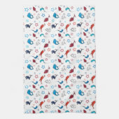 Dr. Seuss | één vis twee vis ster patroon Theedoek (Verticaal)