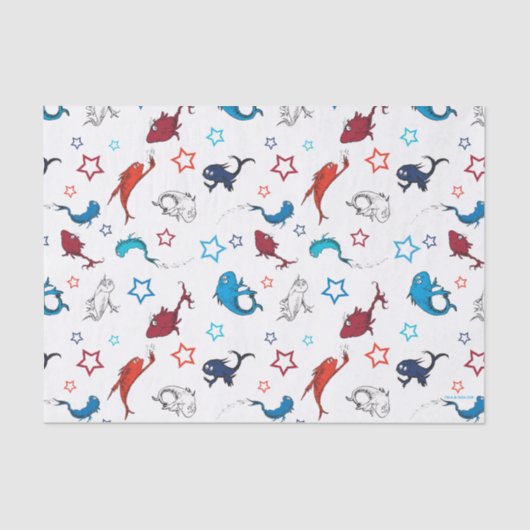 Dr. Seuss | één vis twee vis ster patroon Tissuepapier (Voorkant)