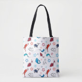 Dr. Seuss | één vis twee vis ster patroon Tote Bag (Voorkant)