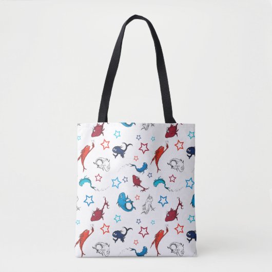 Dr. Seuss | één vis twee vis ster patroon Tote Bag (Voorkant)
