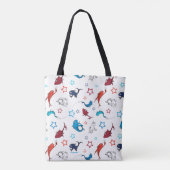 Dr. Seuss | één vis twee vis ster patroon Tote Bag (Achterkant)