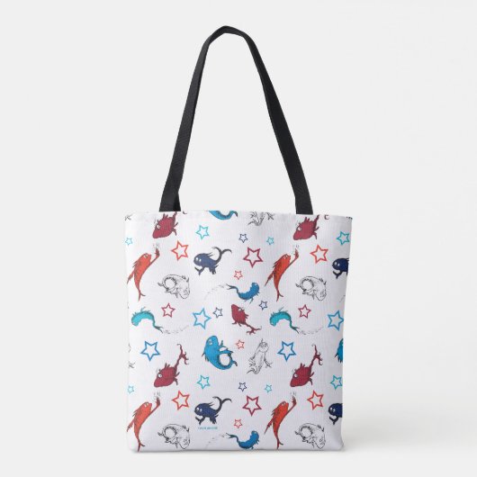 Dr. Seuss | één vis twee vis ster patroon Tote Bag (Achterkant)