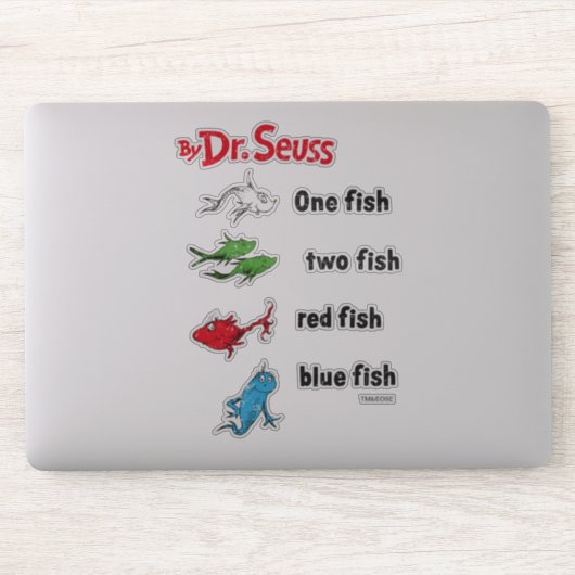 Dr. Seuss| Eén vis twee vis - Sticker (Computer)